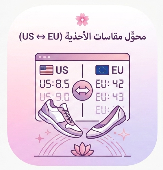 👟 محوّل مقاسات الأحذية US ↔ EU