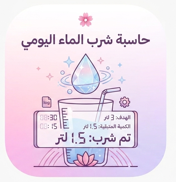 💧 حاسبة شرب الماء اليومي
